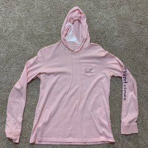 Pink hooded Vineyard Vines long sleeve tshirt